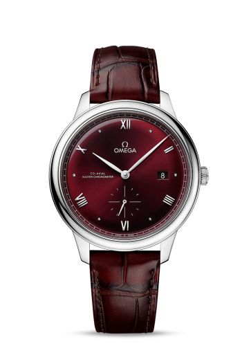 Omega De Ville Small Seconds Master Chronometer Stainless Steel / Burgundy